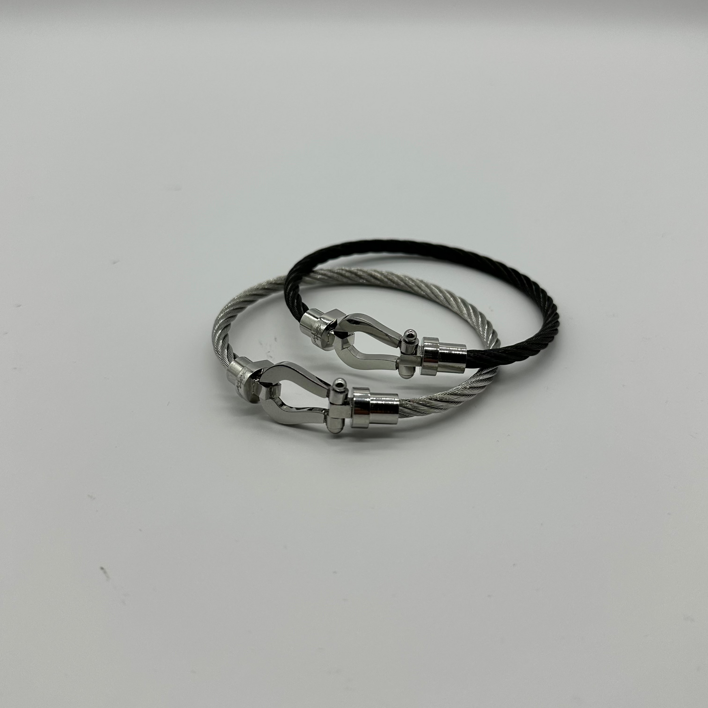 Silver- and black-toned metal bracelet
